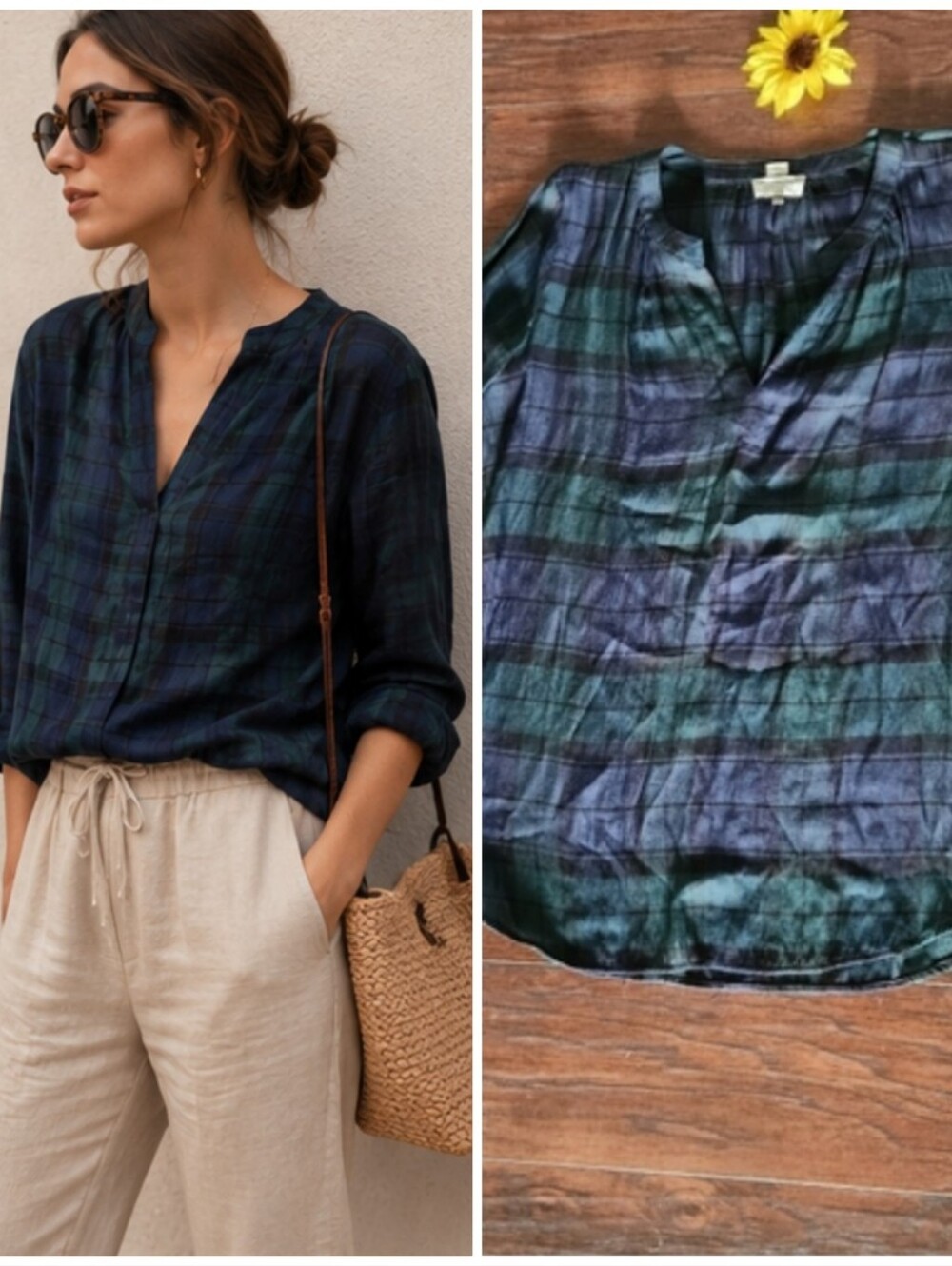 LOFT The Softened Plaid Shirt 💄💎